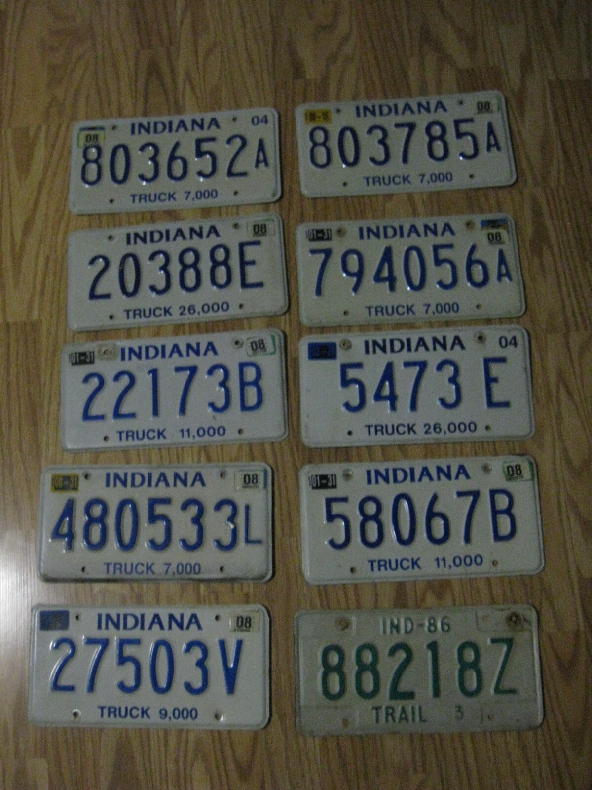 10 x license plate lot expired licenses Indiana Truck plates 1 Trail