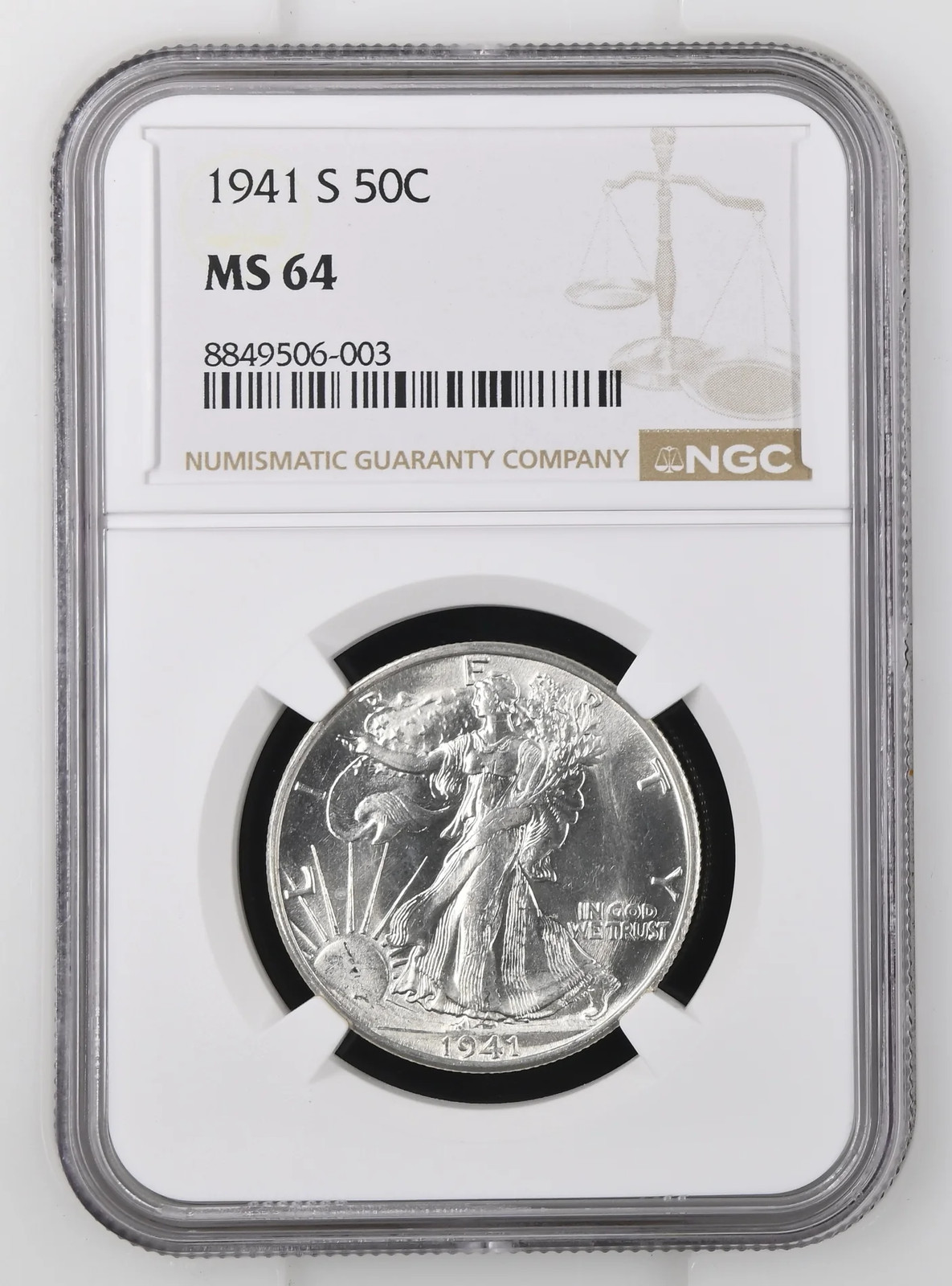 1941 S Walking Liberty Half Dollar NGC MS-64