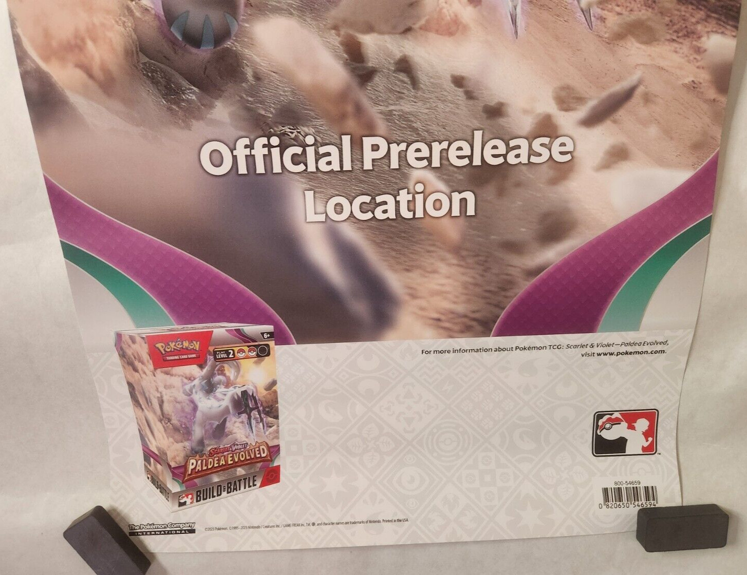 Pokemon SCARLET & VIOLET Store Poster TCG PALDEA EVOLVED Official Prerelease