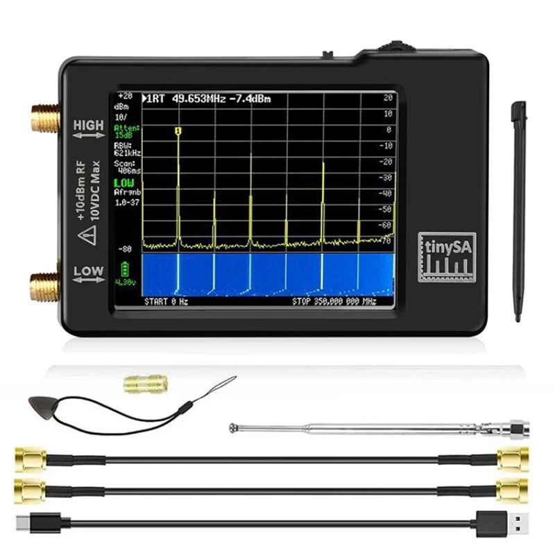Handheld Spectrum Analyser PC connectivity 100kHz-350MHz Signal Generator 2.8"
