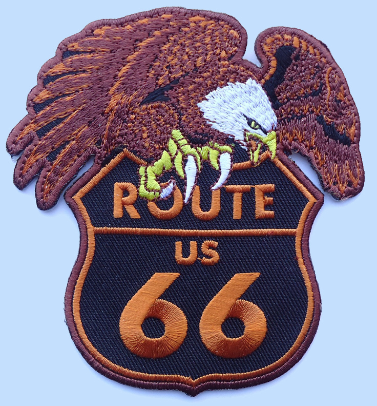 Route 66 EAGLE EMROIDERED JACKET VEST IRON ON BIKER PATCH