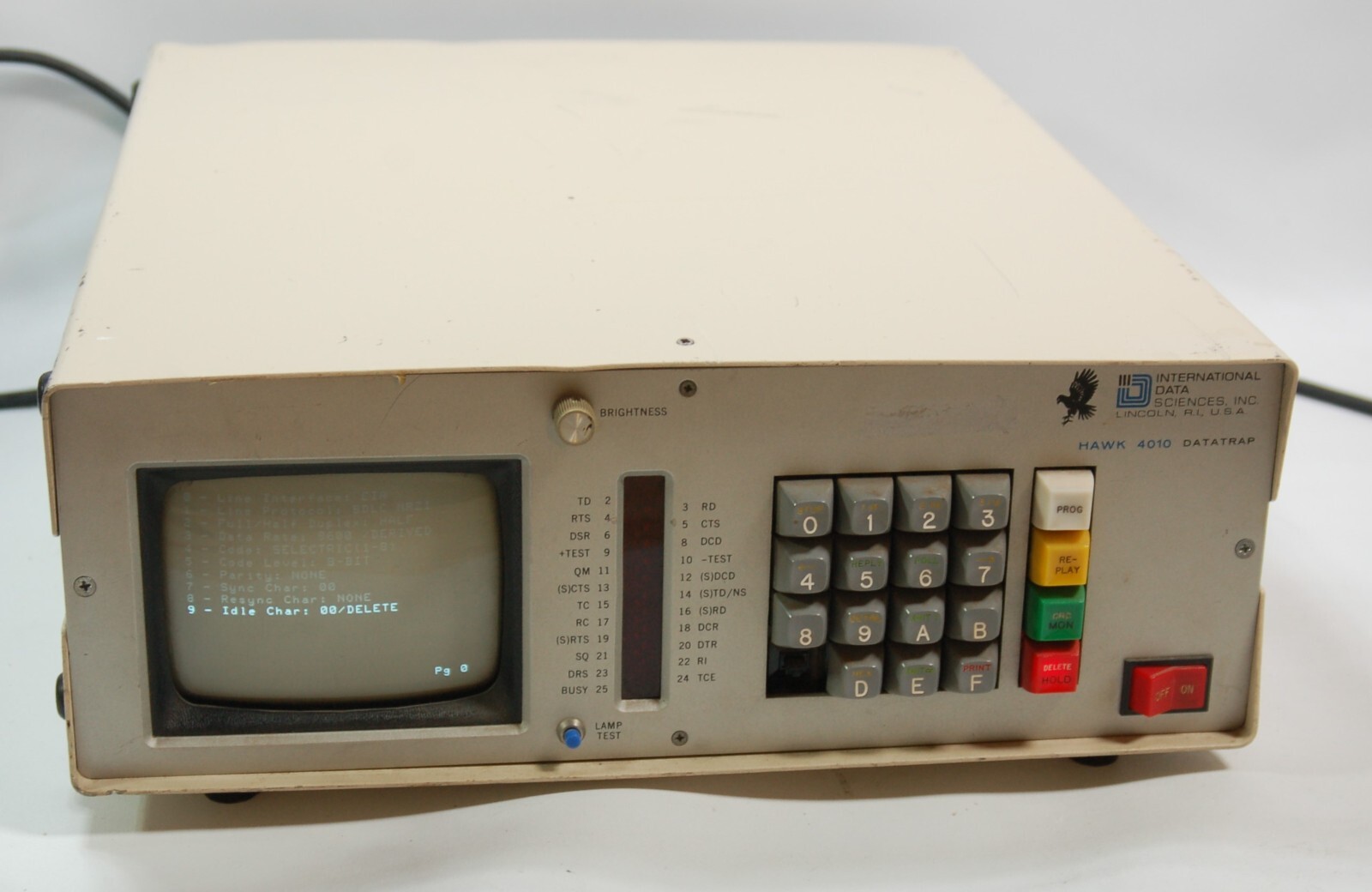 Vintage 1981 International Data Sciences Hawk 4010 Datatrap 5" CRT Power Tested