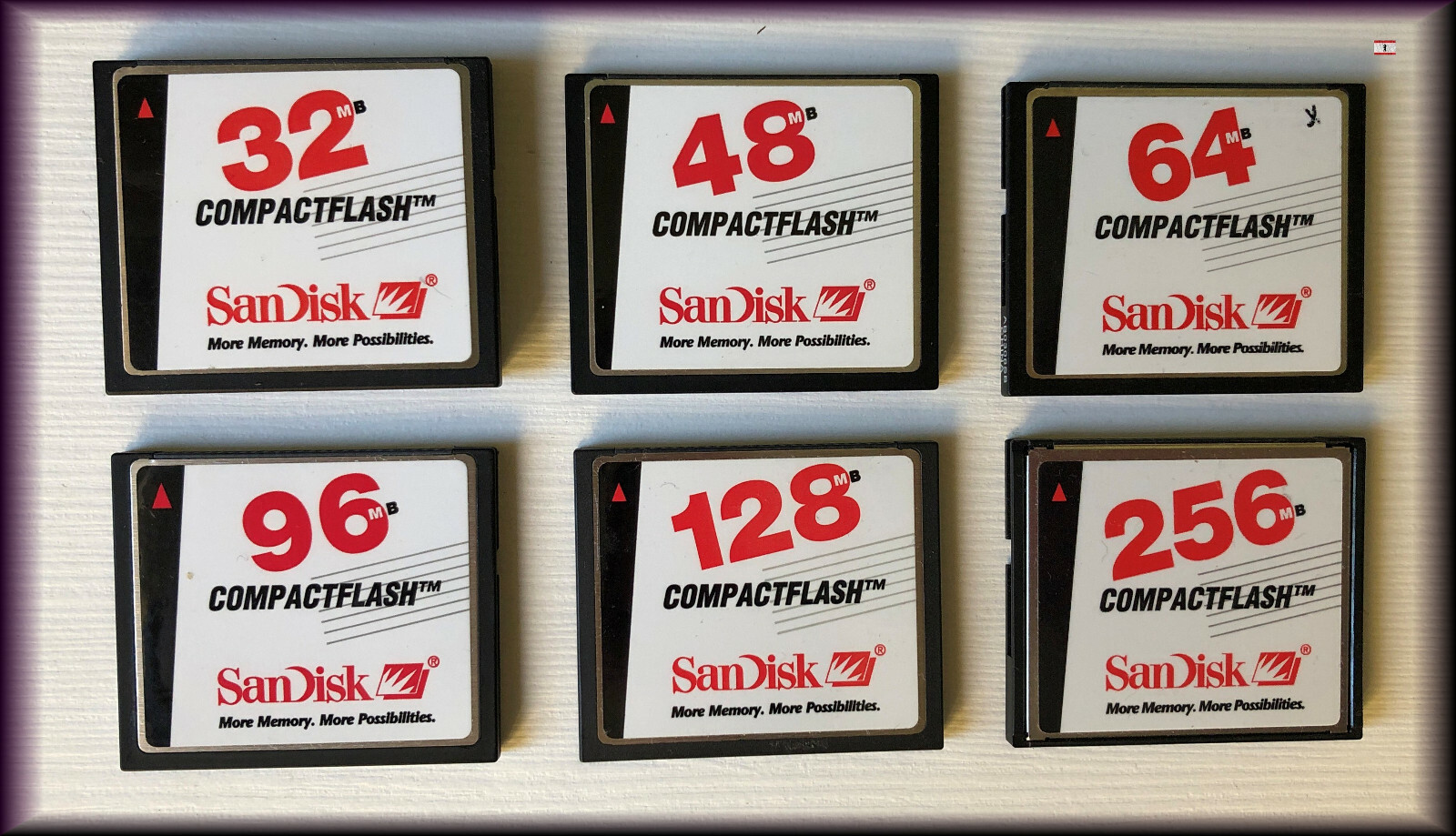 SanDisk Compact Flash CF Card 4 8 10 16 32 48 64 96 128MB SDCFB White with Box