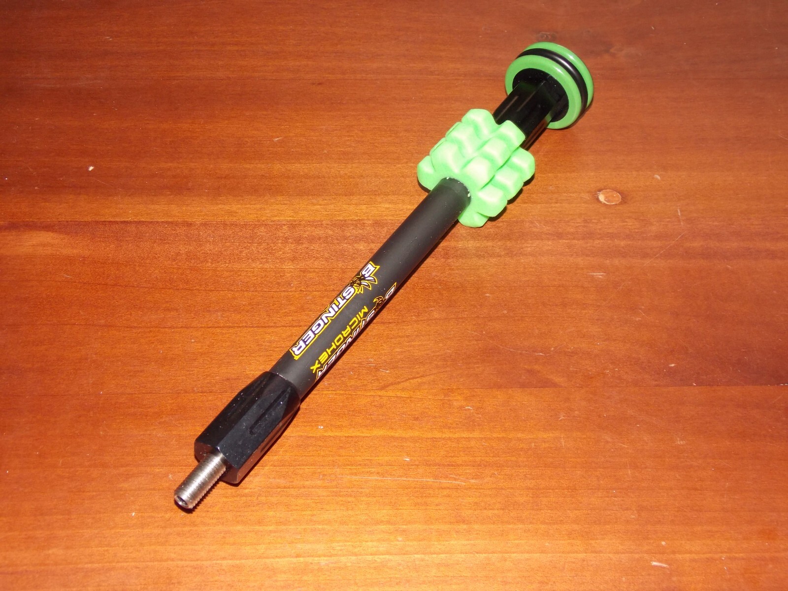 Bee Stinger MicroHex 8" Stabilizer in Matte Black w/Green - B Stinger