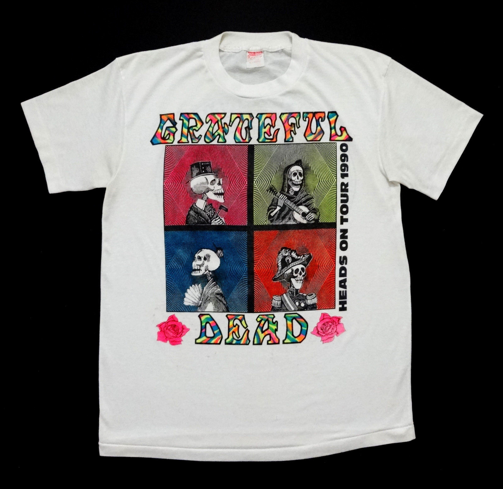 Grateful Dead Shirt T Shirt Vintage 1990 Summer Tour 25th Anniversary Heads XL