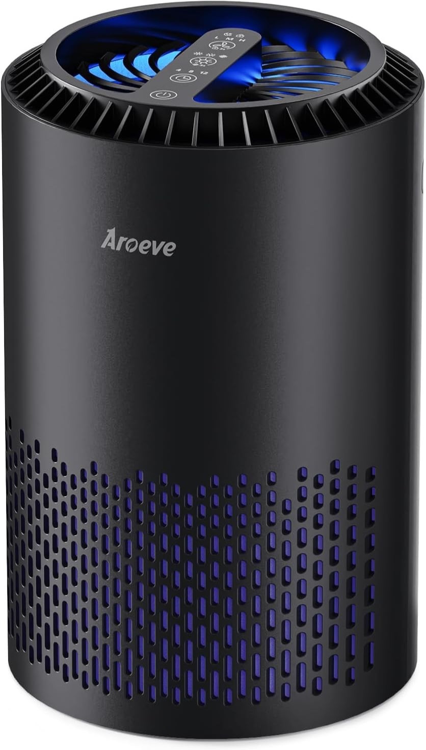 AROEVE Air Purifier Bedroom Home Smoke Odor Pollen Pet Hair MK01