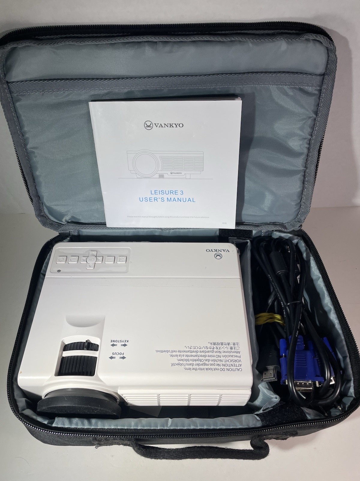 VANKYO LEISURE 3 Mini Projector Kit Full HD 1080P 170'' Display Supported WORKS!