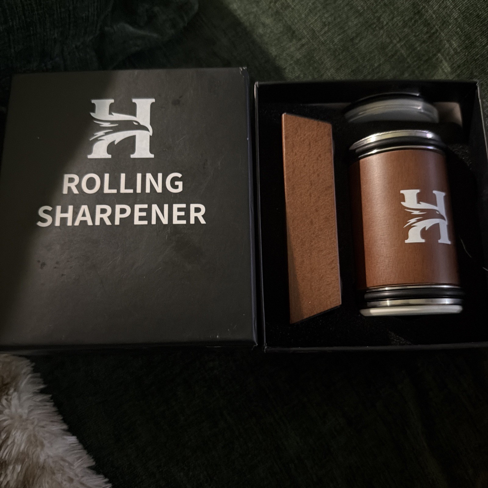 Rolling Knife Sharpener Kit Magnetic 15° & 20° Angle Guides Diamond Ceramic Disc