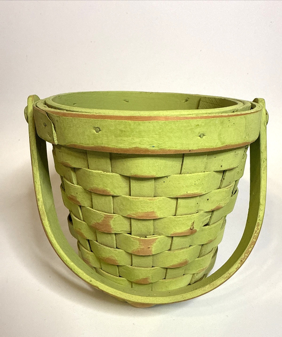 Spring Green Easter Basket 4.5” Tall & Across Swivel Handle