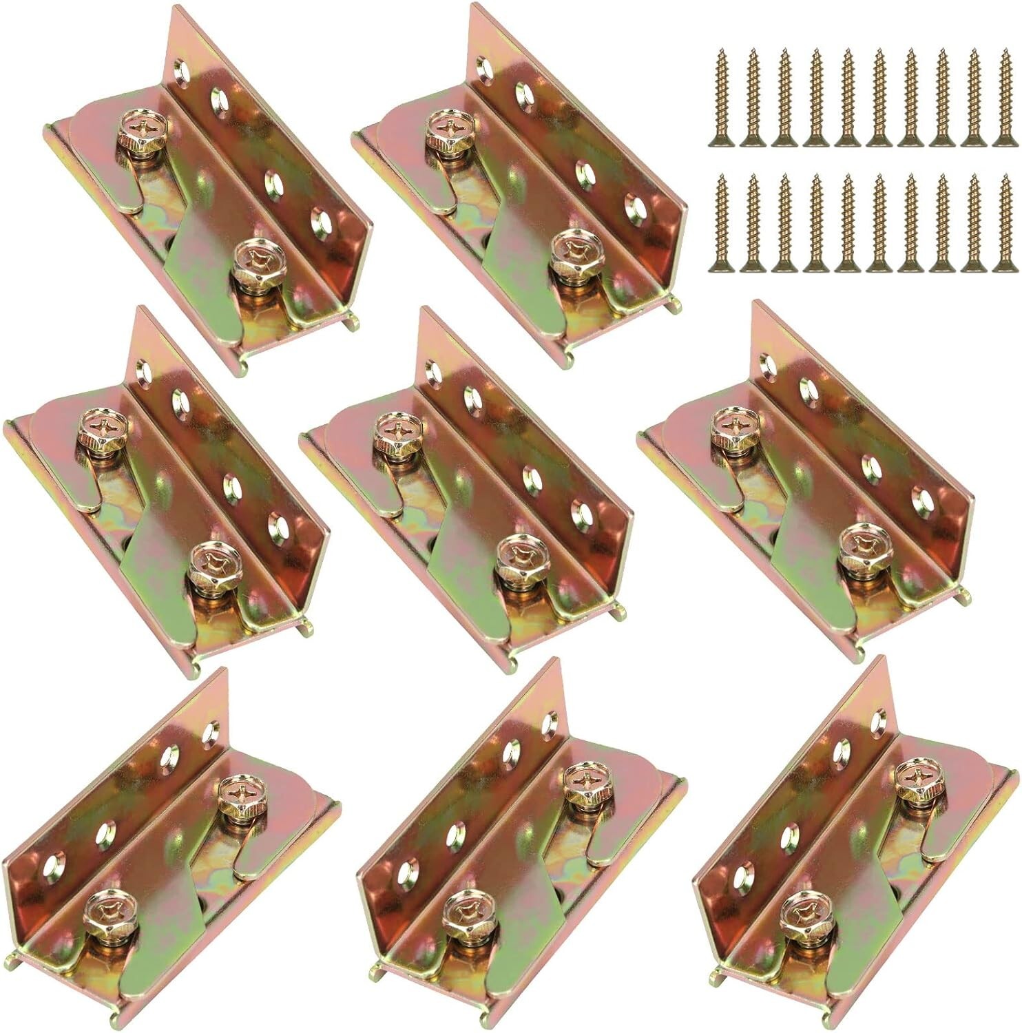Heavy Duty No-Mortise Bed Rail Fittings For Bed Frame Head & Foot Boards-8 Pack
