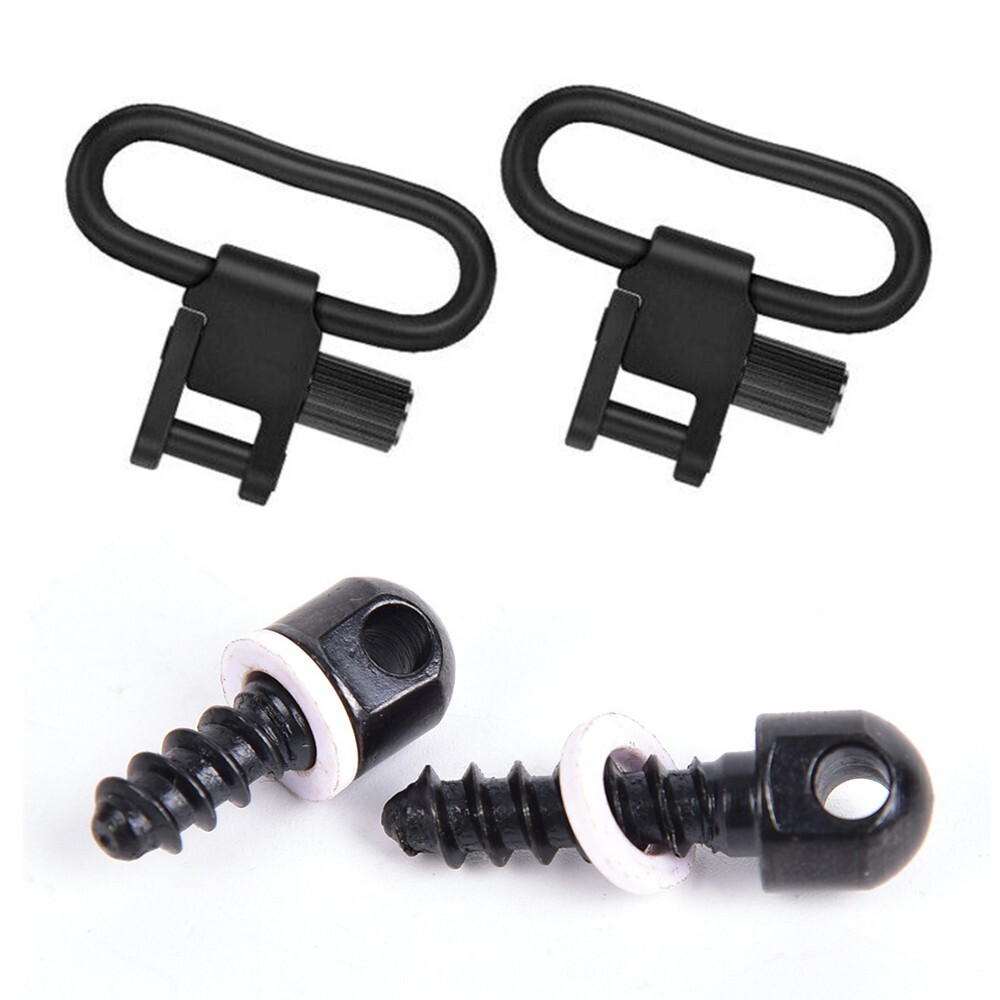 1.25'' Rifles Sling Swivels and 2Pcs Quick Detach Swivels  Wood Screw Studs Set