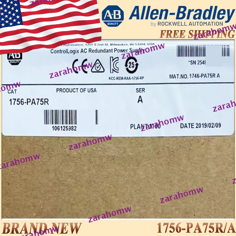 Brand New AB 1756-PA75R/A ControlLogix Power Supply 1756 PA75R serA Free Ship US