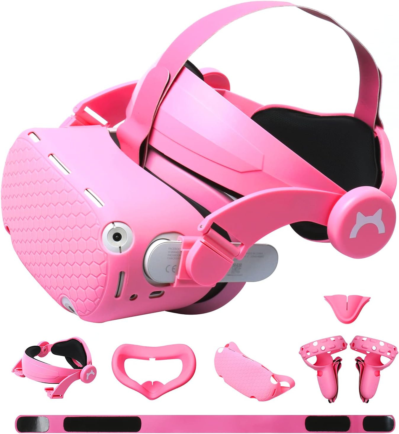 VR Adjustable Head Strap for Oculus Quest 2 Skins Cute Accessories with Silicone