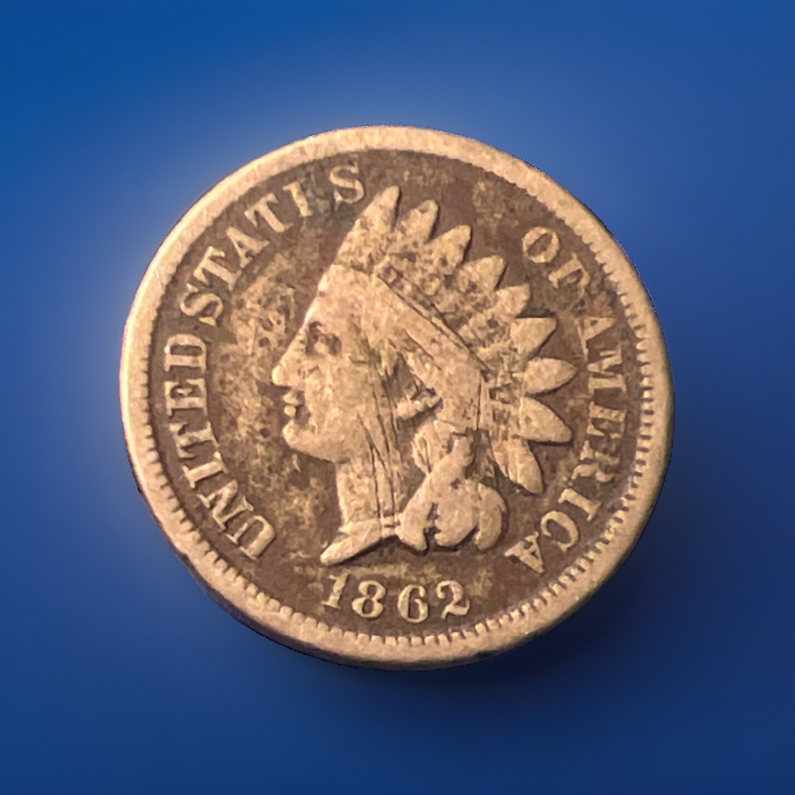 1862 Copper Nickel Indian Head Cent Penny- Good/VG Details