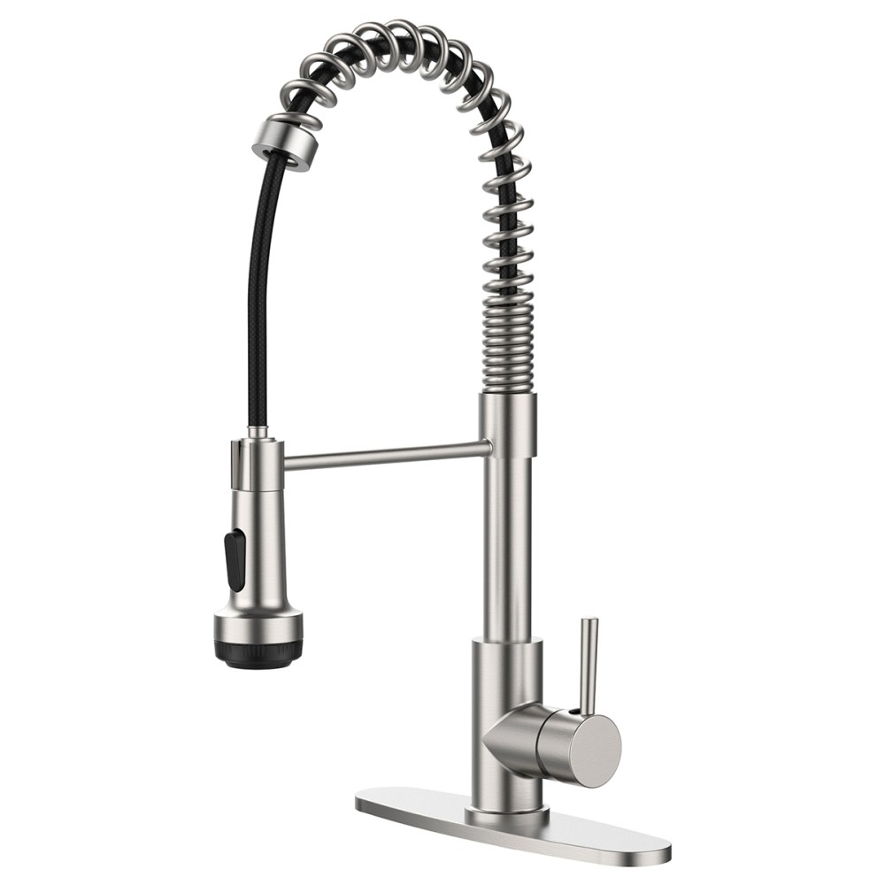 Kitchen Faucet with Pull Down Sprayer 4 Spraying Modes Single Handle Commercial