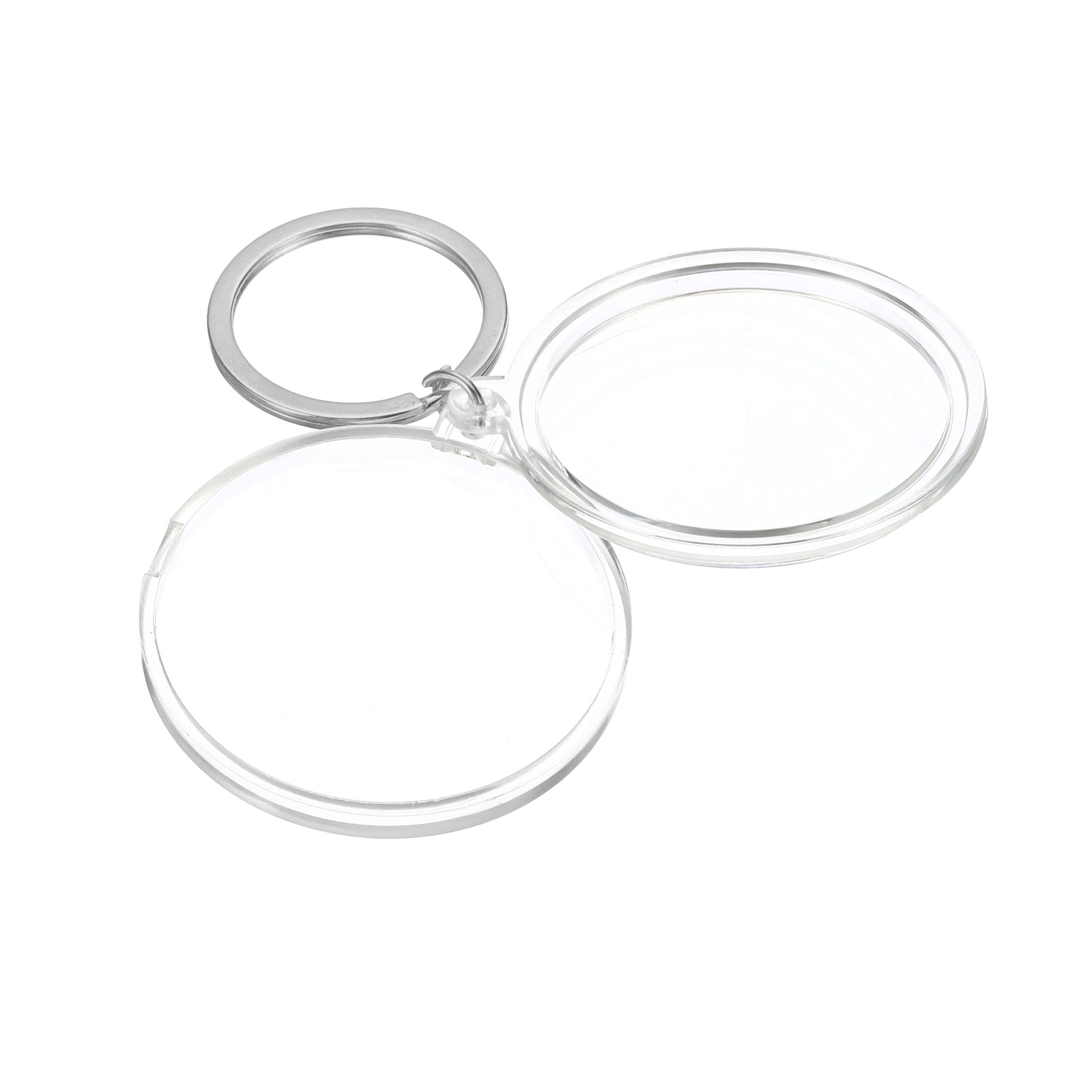 Plastic Coin Holder Keychain Coin Case with Key Ring for Coins Silver