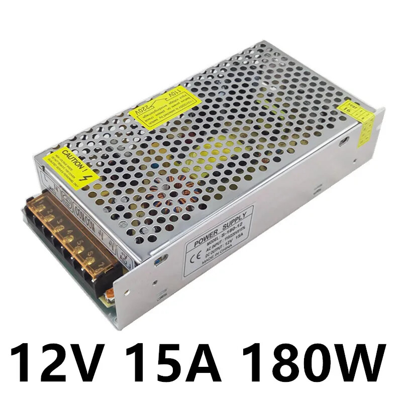 LED Power Supply DC 12V 15A 180W Switch Power Supply Source Transformer 100-240V