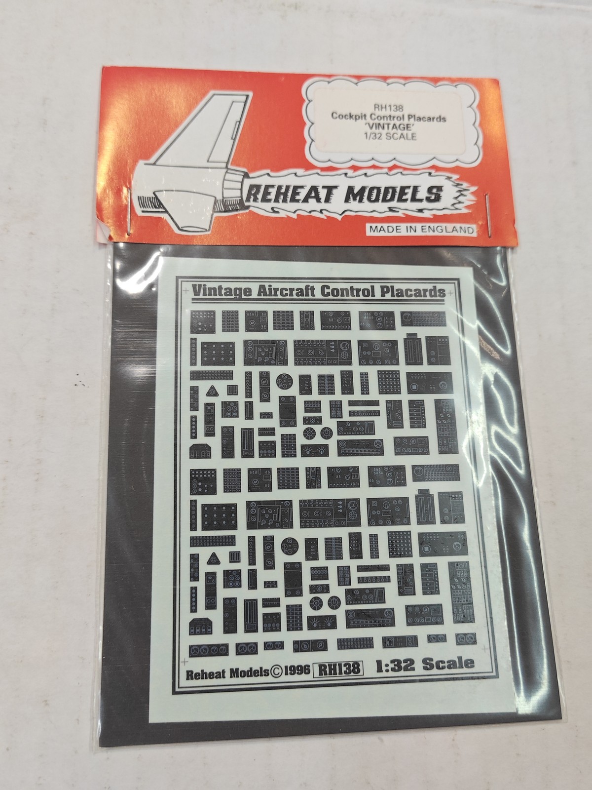 REHEAT MODELS 1/32 Cockpit Control Placards VINTAGE RH138