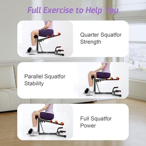 Deep Squat Machine, Adjustable Glutes Trainer Machine, Core & Abs Black&Orange