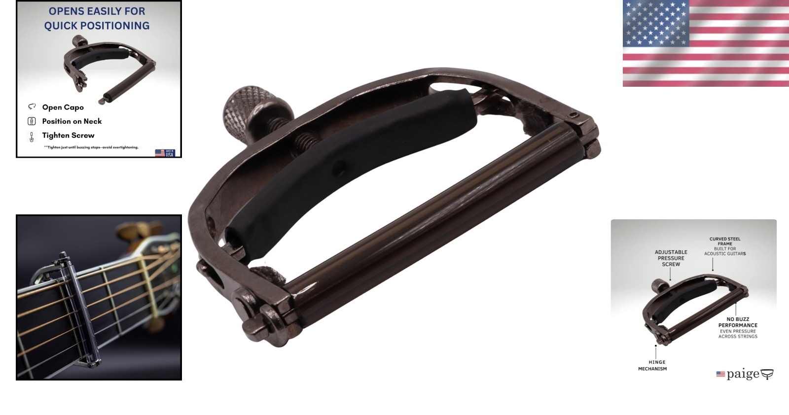 Adjustable Acoustic Guitar Capo - Precision Craftsmanship