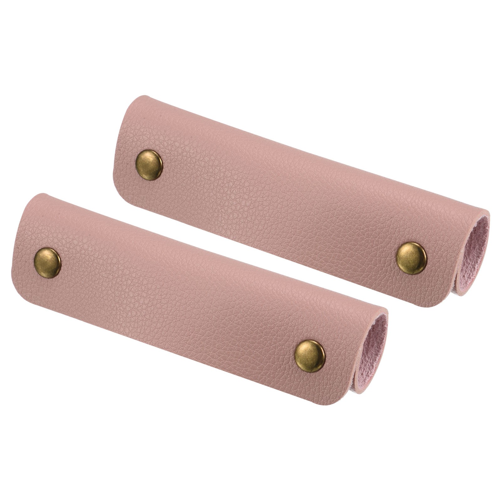 2Pack Luggage Handle Wrap PU Handbag Grip Identifier with Clasp Pink