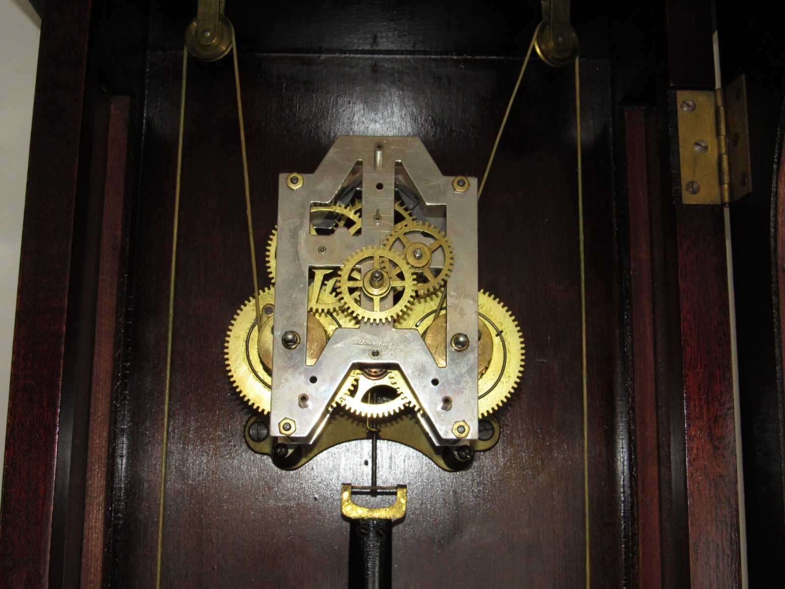 Antique Ansonia "York" Weights Driven Wall Clock 8-Day Timepiece