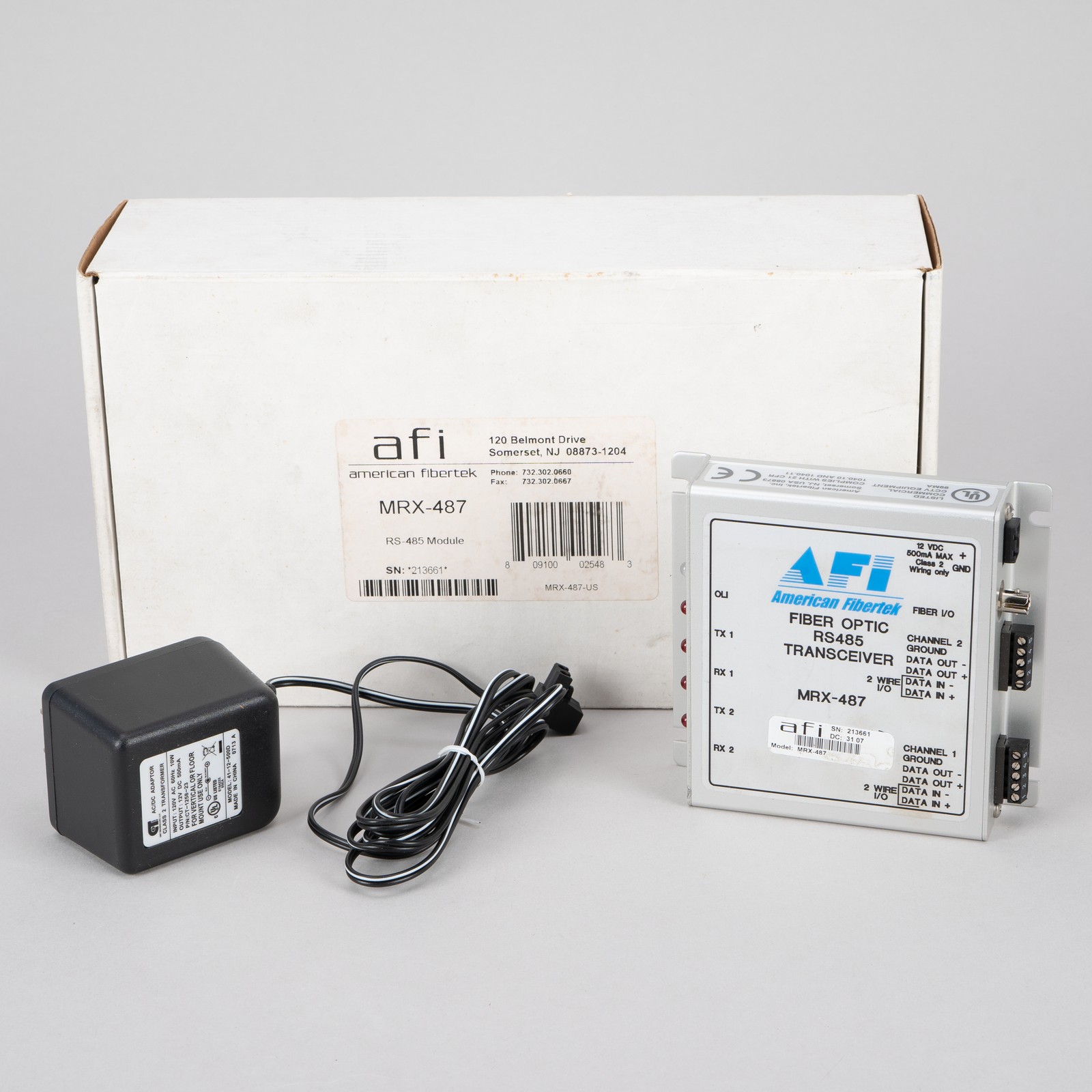 MRX-487 Fiber Optic RS485 Transceiver by American Fibertek R001