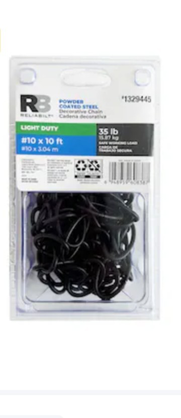R3 Reliable Powder Coated Steel Decorative Chain, #10 x 10 ft