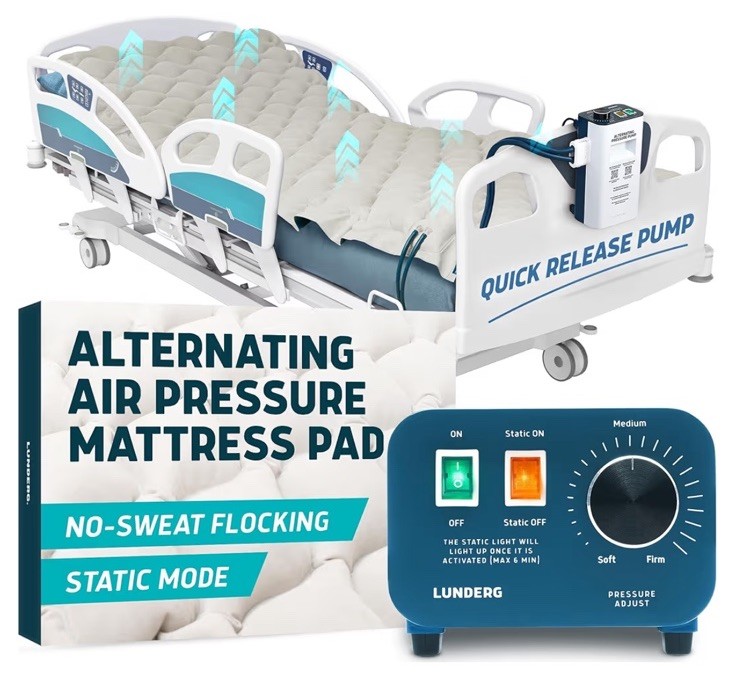 Lunderg Alternating Air Pressure Mattress Pad with Static Mode & Flocking Add-on
