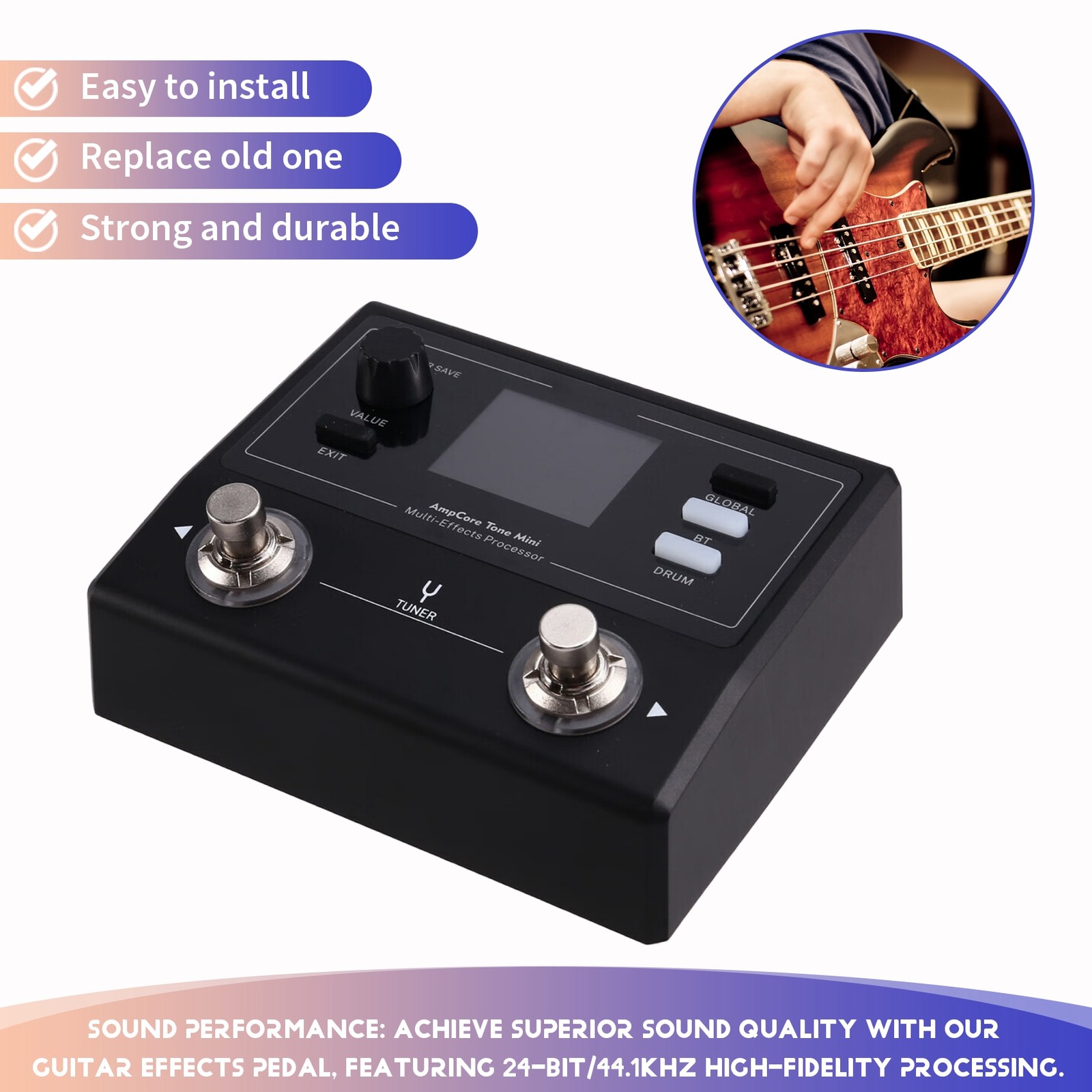 Electric Guitar Comprehensive Effector AmpCore Tone Multi-Effects Pedal7563
