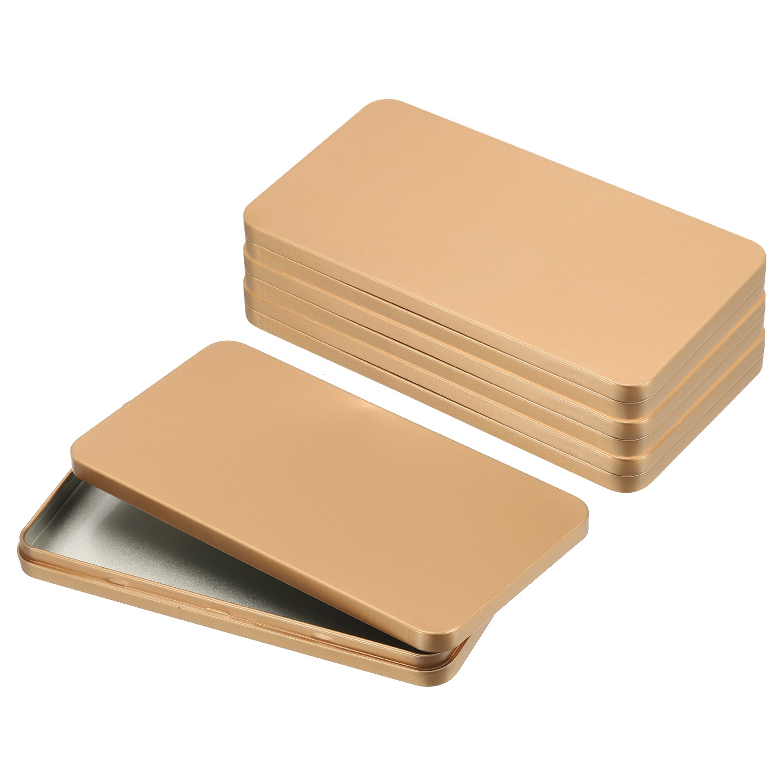 Small Cash Box, 4 Pcs Money Holder Metal Tin Box Cash Tray Organizer, Rose Gold