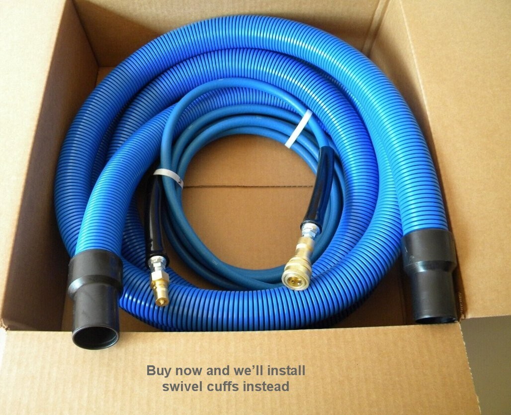 15ft carpet cleaning extractor vac and solution hoses with swivel cuffs