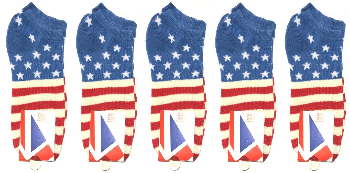 Patriotic American Flag Low Cut Socks Crew Socks Men and Women Socks