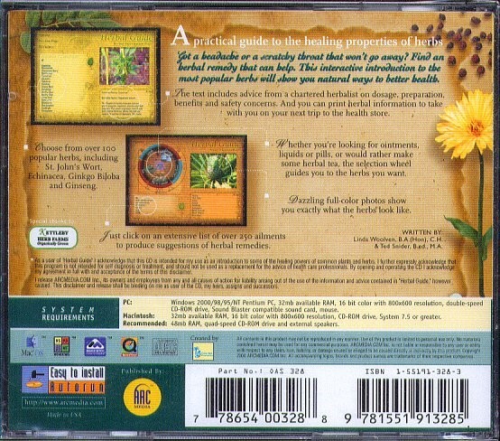 Herbal Guide CD-ROM for Win/Mac - NEW Factory Sealed JC