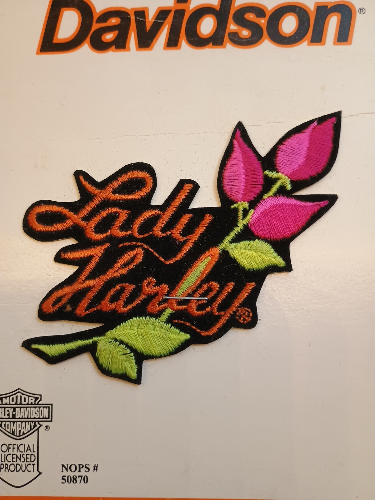 Authentic Vintage Harley-Davidson Rose Bud pink Lady Harley Patch Emblem Small