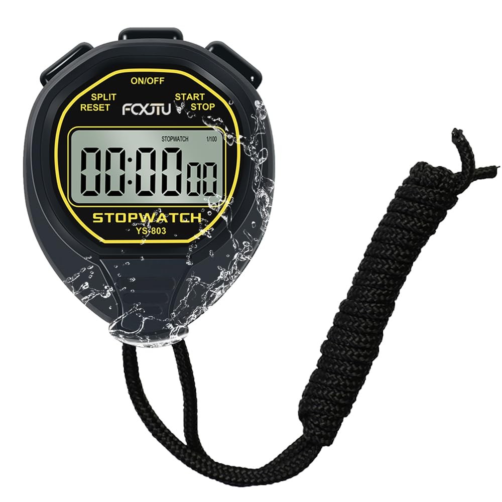 Digital Waterproof Stopwatch, No Bells No Whistles Simple Basic Operation Silent