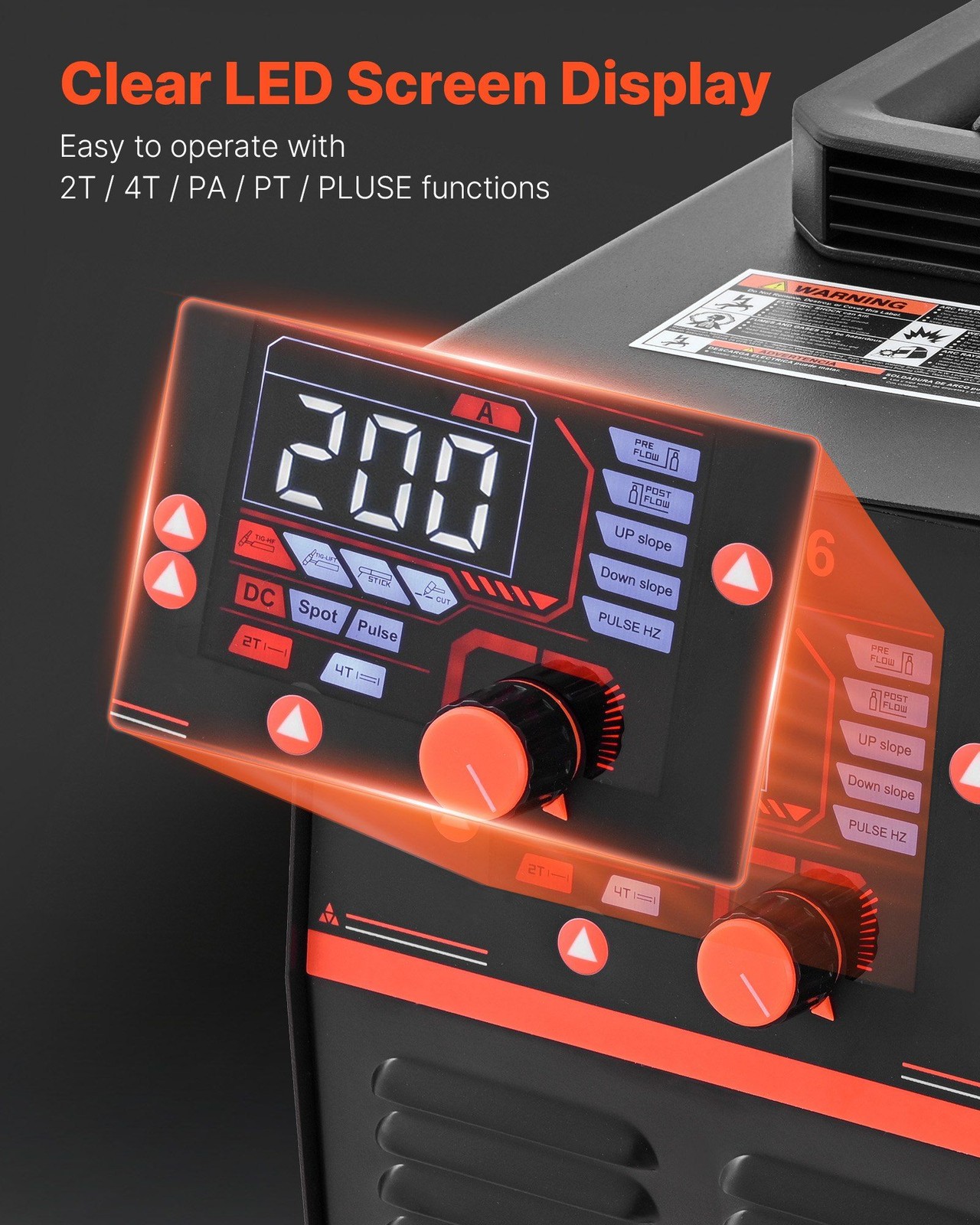 Dual-Voltage Plasma Cutter Welder: 50A CUT + 200A TIG/MMA, 2T/4T, PA/PT, Digital