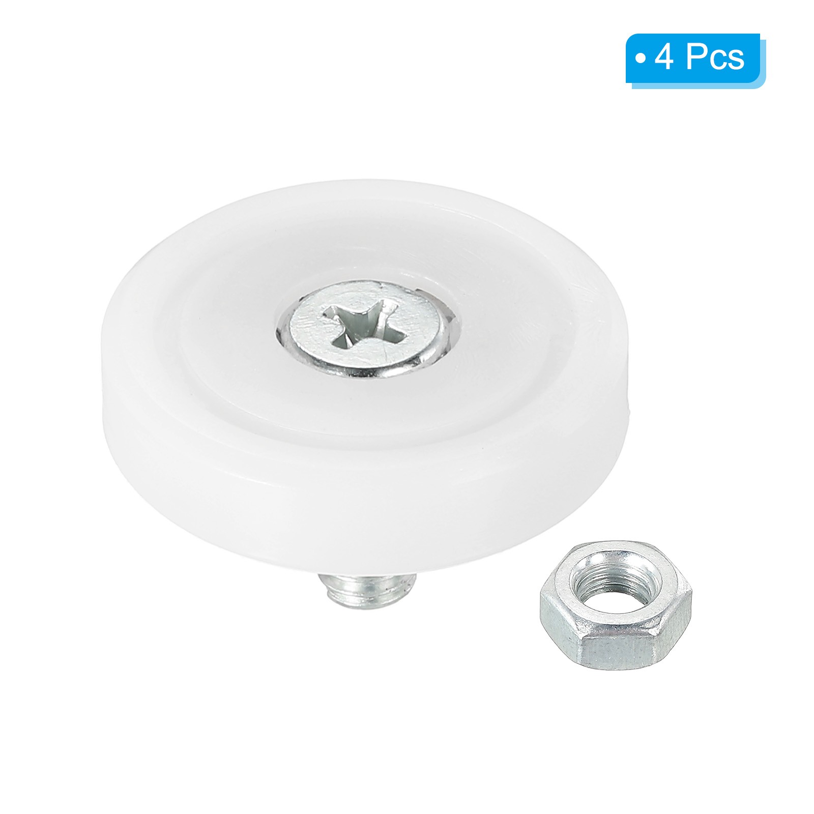 4 Pack 29mm Drawer Rollers Plastic Drawer Pulley Bearing Small Pulley with Nuts