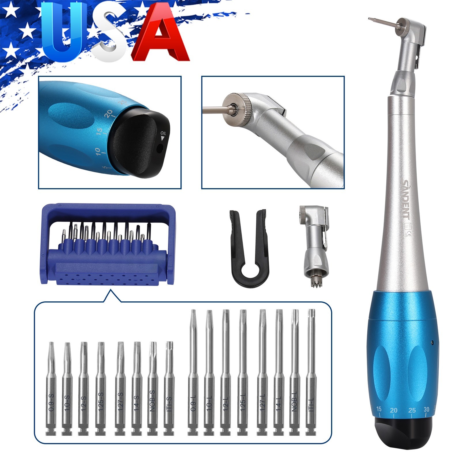 Dental SD Torque Drivers 16 Drivers Torque Wrench Handpiece Surgident Universal
