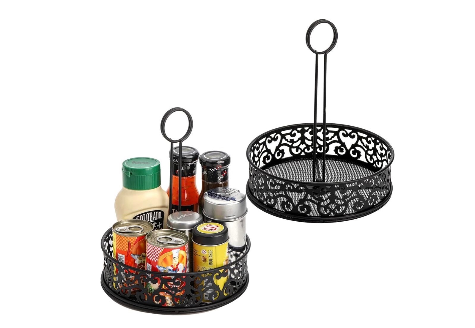 Condiment Organizers, Restaurant Table Organizer with Menu Number Card Holder, D