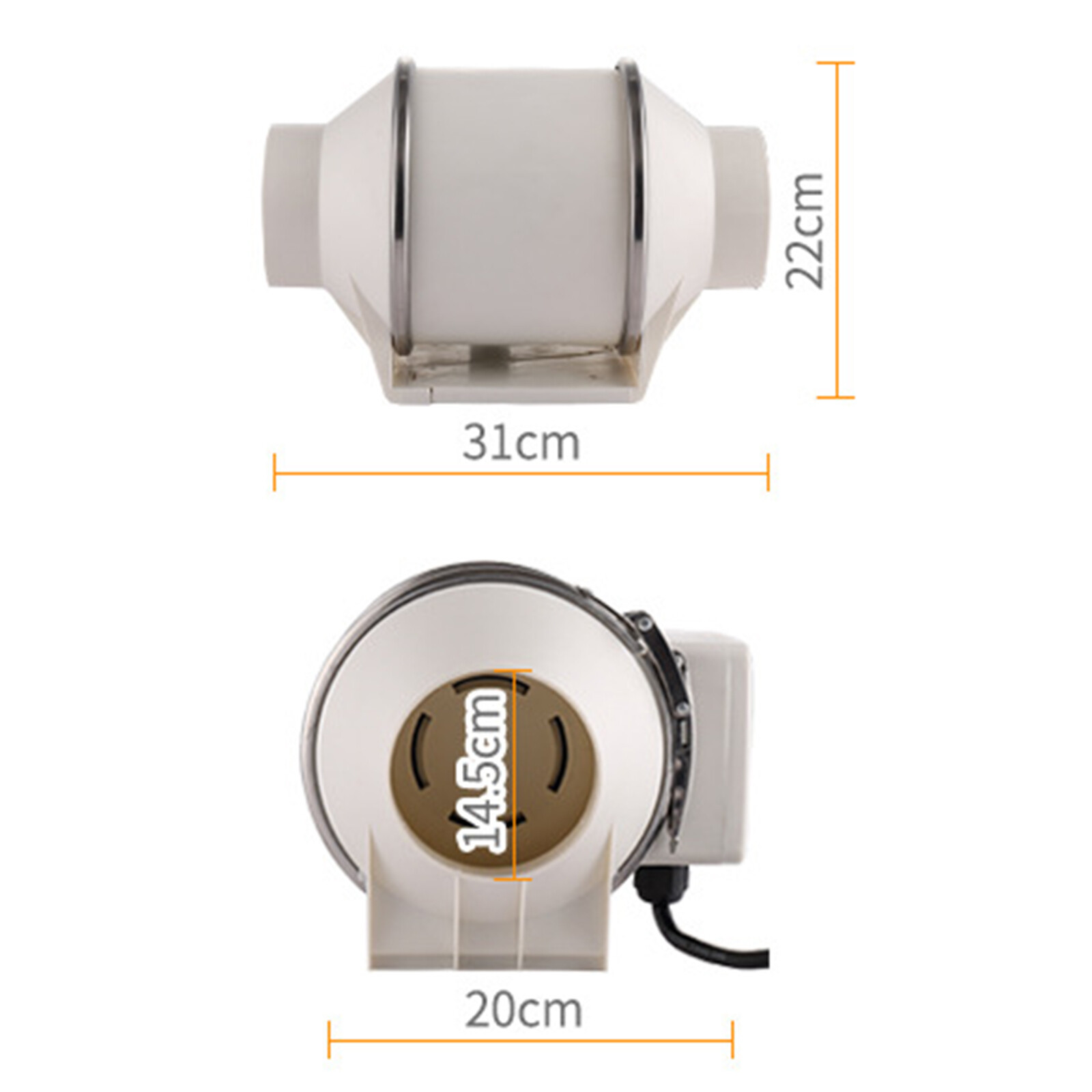 6" Inline Duct Fan  Ventilation Exhaust Blower Fans Quiet for Ducting 75W