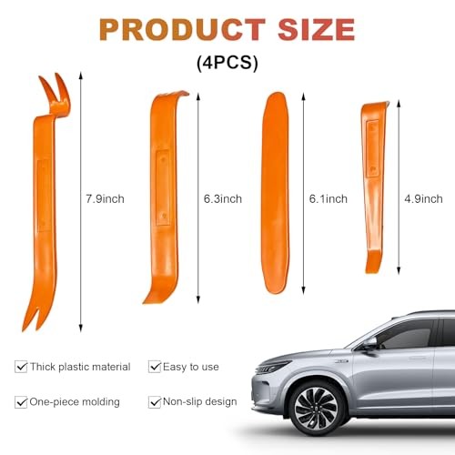 4 PCS Auto Trim Removal Tool Kit, No Scratch Removal Installer Pry Tools for