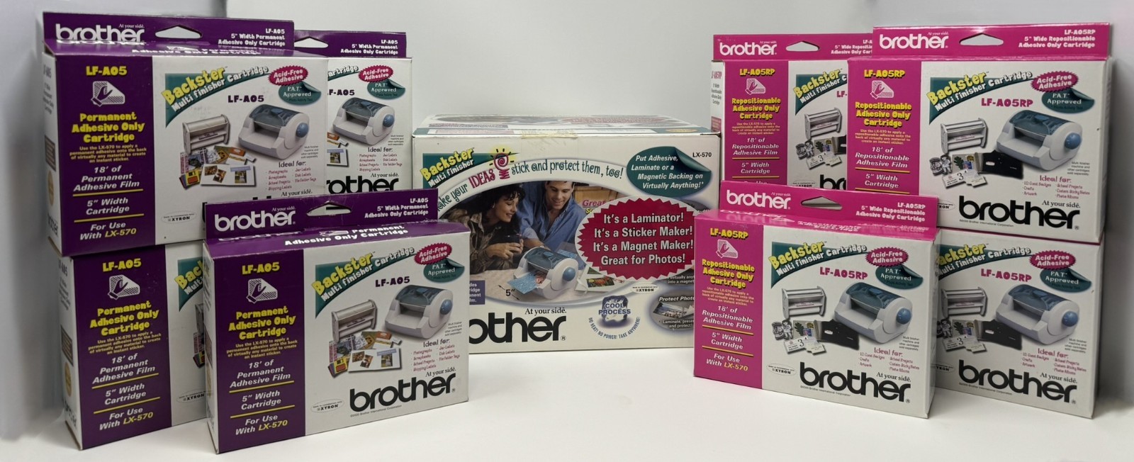 Lot of Brother LX-570 Backster Machine Cold Laminator & Additional 10 Cartridges