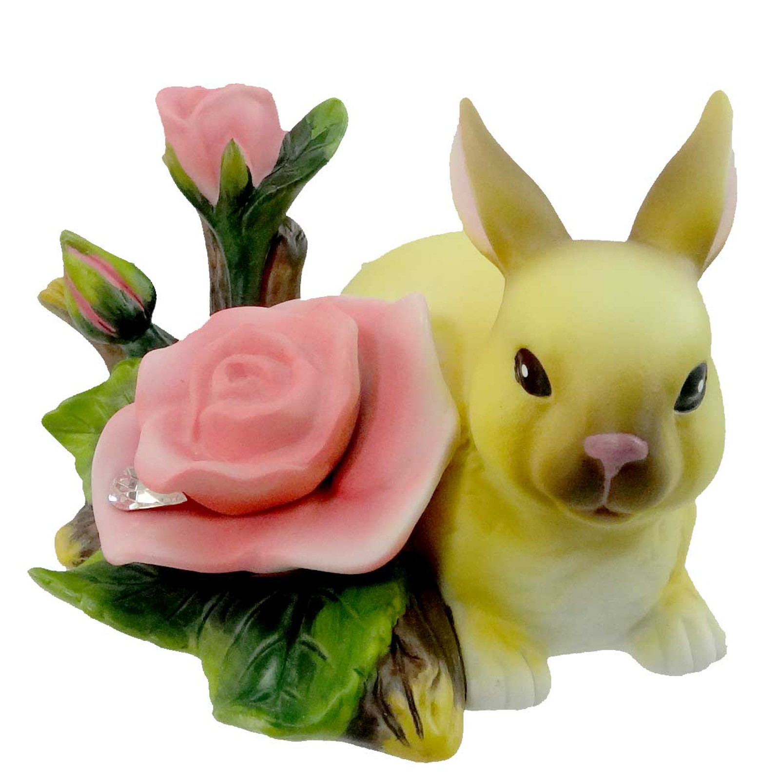 Bunny With Rose Porcelain Easter Spring Garden Flower 4027616