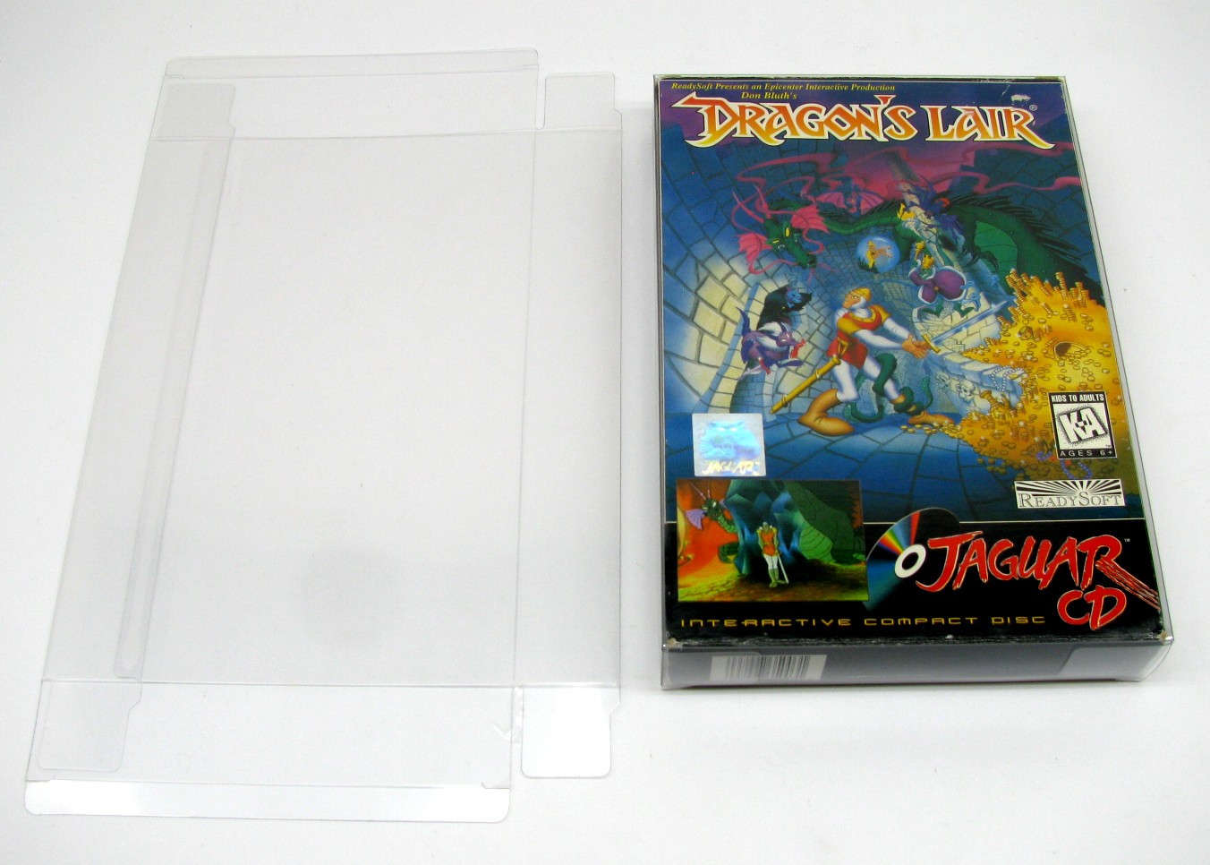 5x CLEAR PLASTIC PROTECTIVE BOX/SLEEVE FOR ATARI JAGUAR CD GAME BOXES (SIZE C)