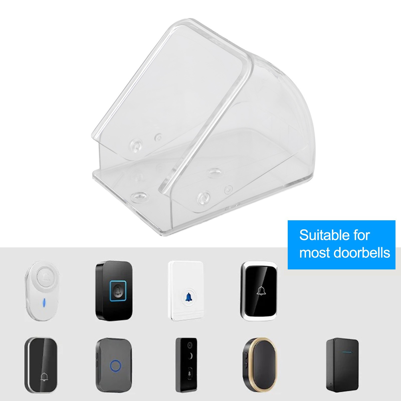 Easily Installed Weather Resistant Doorbell Cover with Key Holder Feature