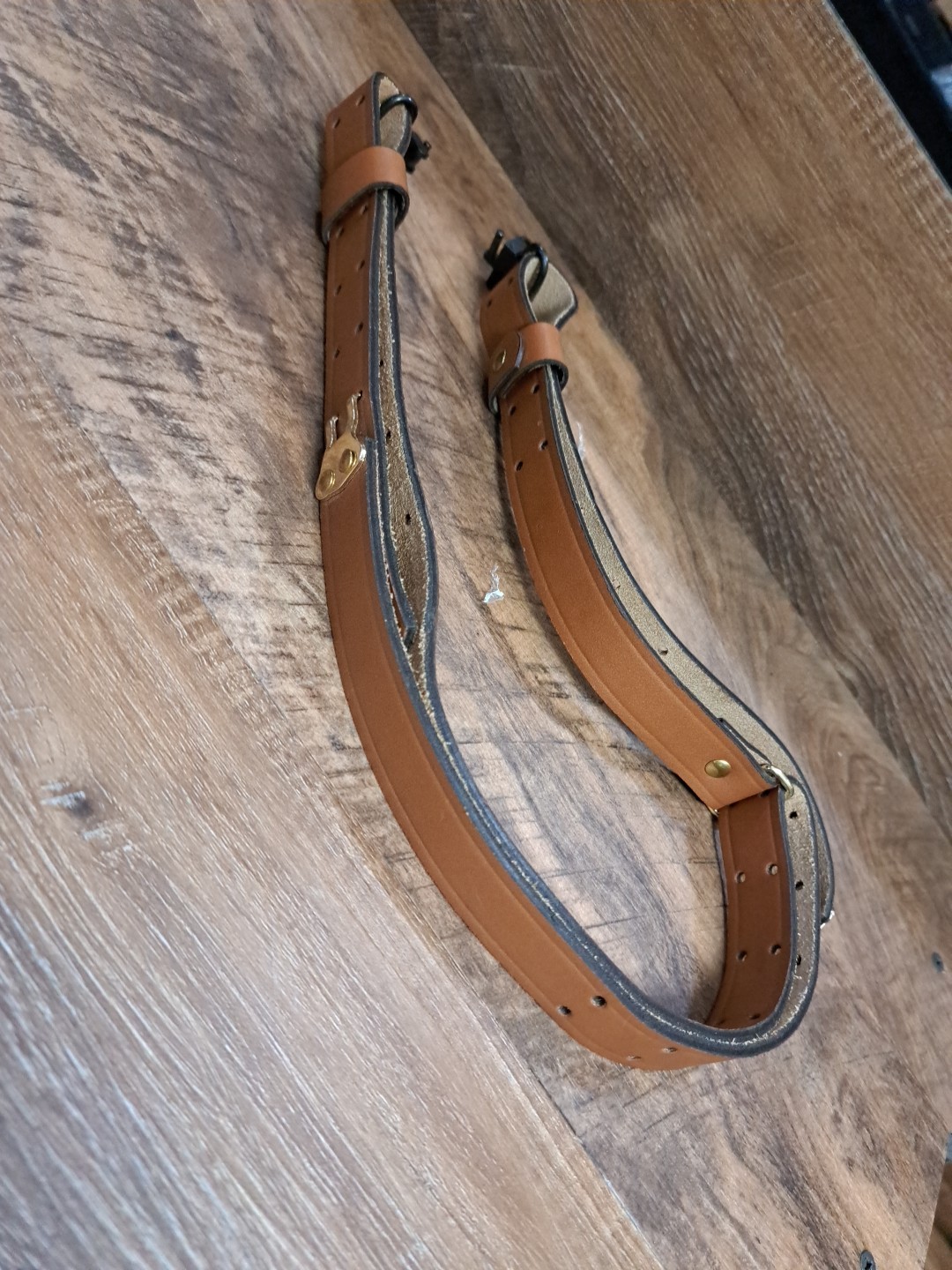 1" Bonded Leather Rifle Sling With Swivels