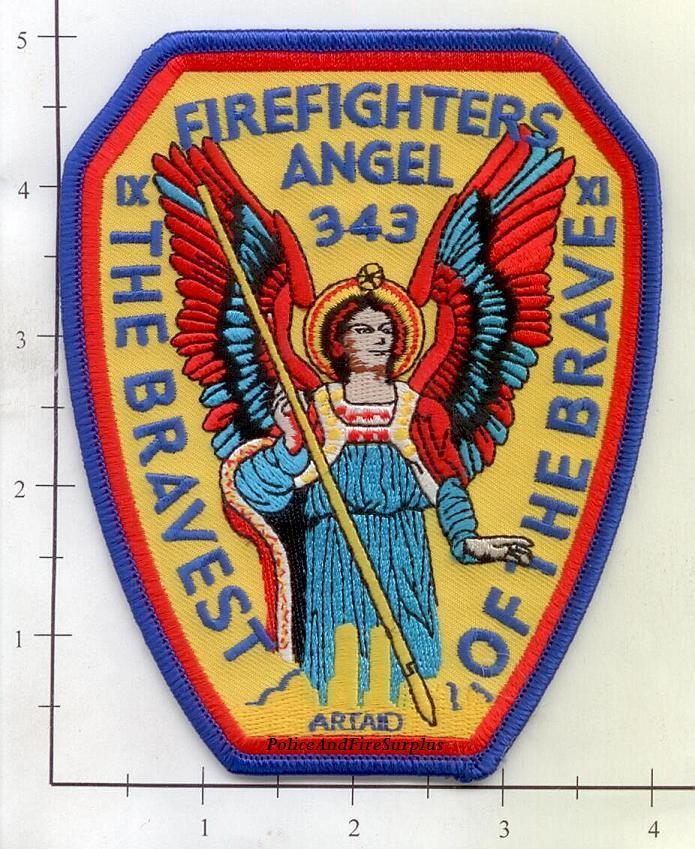 New York - Angel Firefighters NY Fire Dept Patch 9-11 343 Never Forget