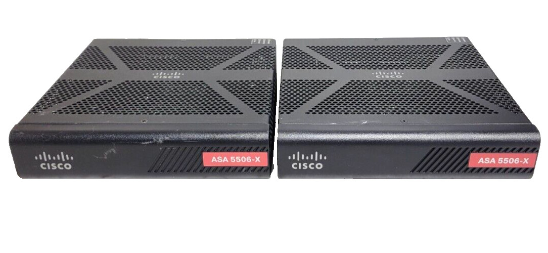 LOT OF 2- CISCO ASA5506 v02 VPN security Plus Firewall 5506-X Used
