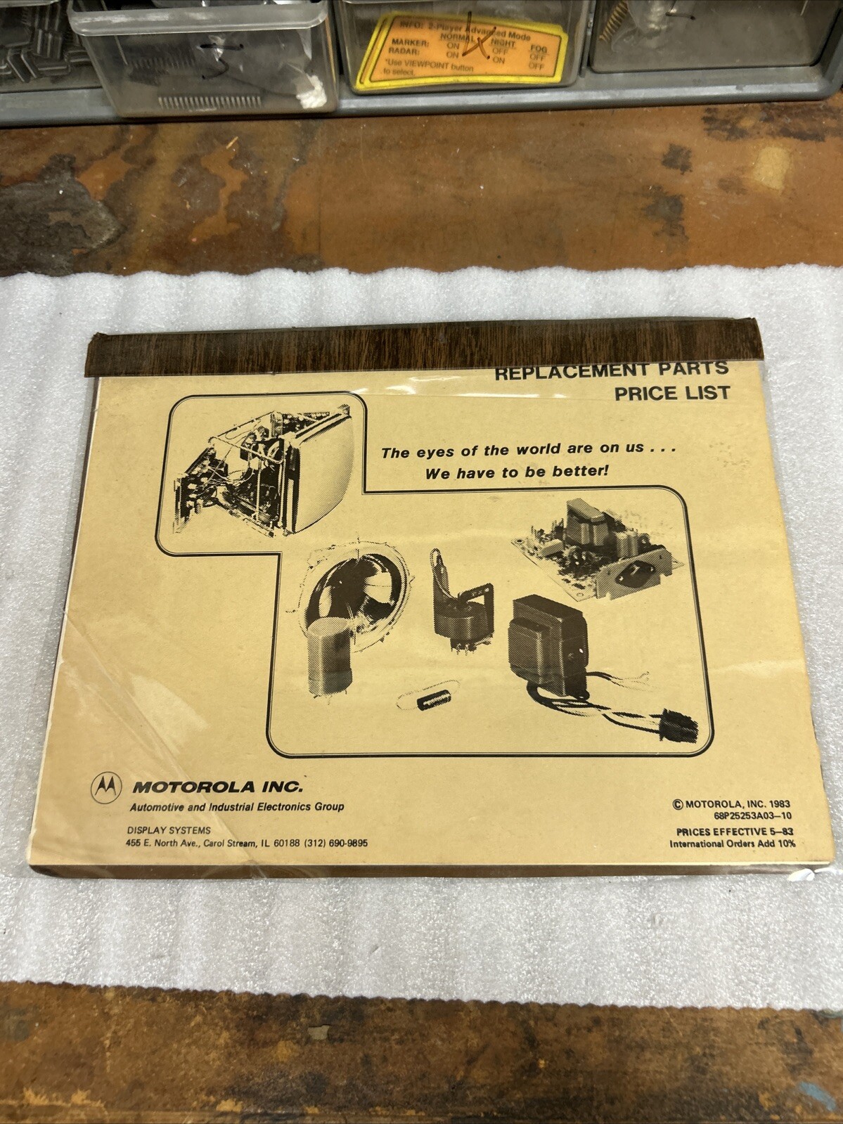 Motorola Monitor Replacement Parts Catalog 1983 monitor,,arcade Video game